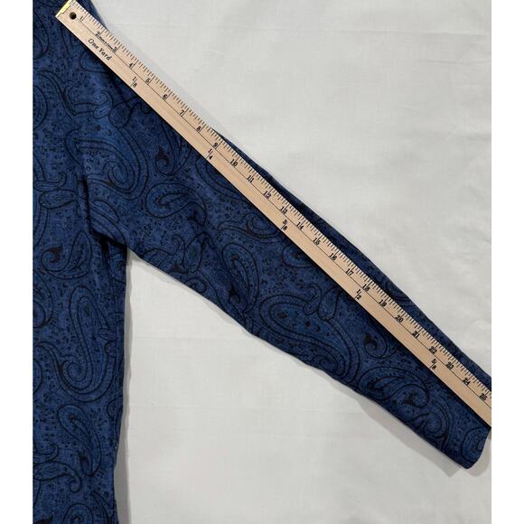 Vincenzo De Lauziers Men's Blue Paisley 100% Linen Shirt Size US16 41 Italy(07) - Picture 10 of 10